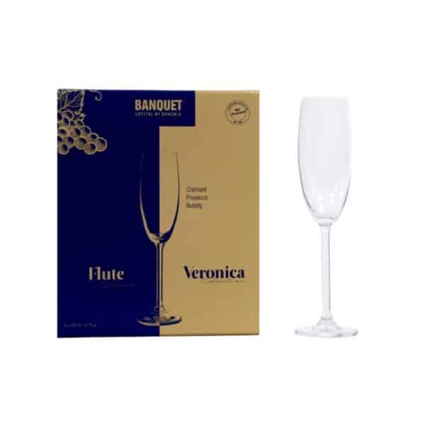 200ml Champagne Flute Crystal Glass med eske
