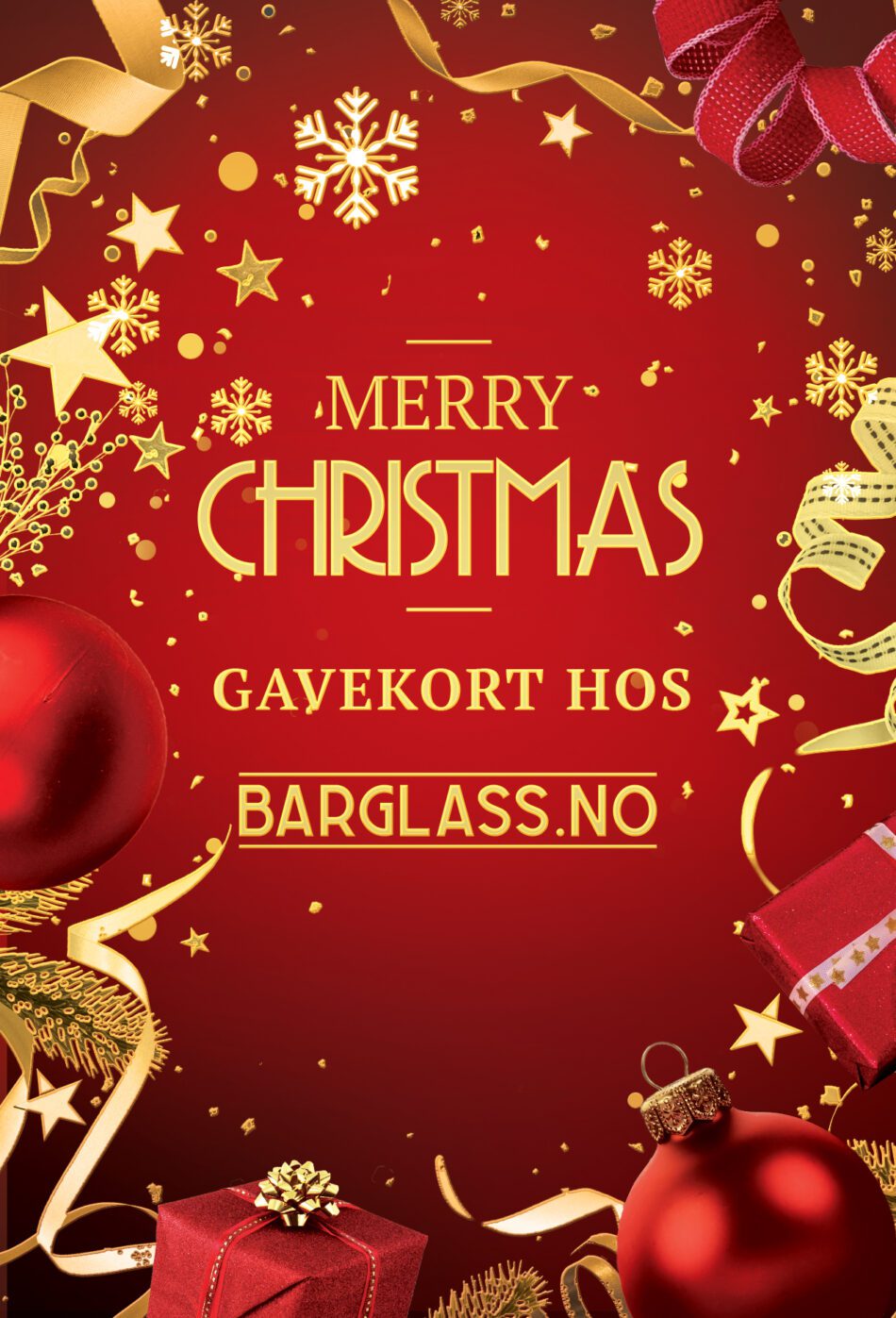 Merry Christmas Gavekort hos Barglass
