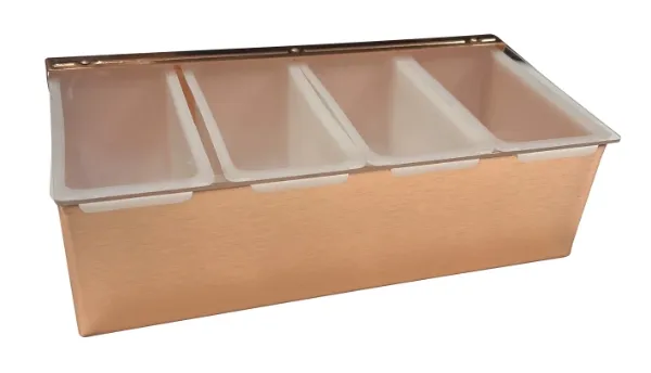 3887 4 Part SSt Condiment Holder Copper Plated